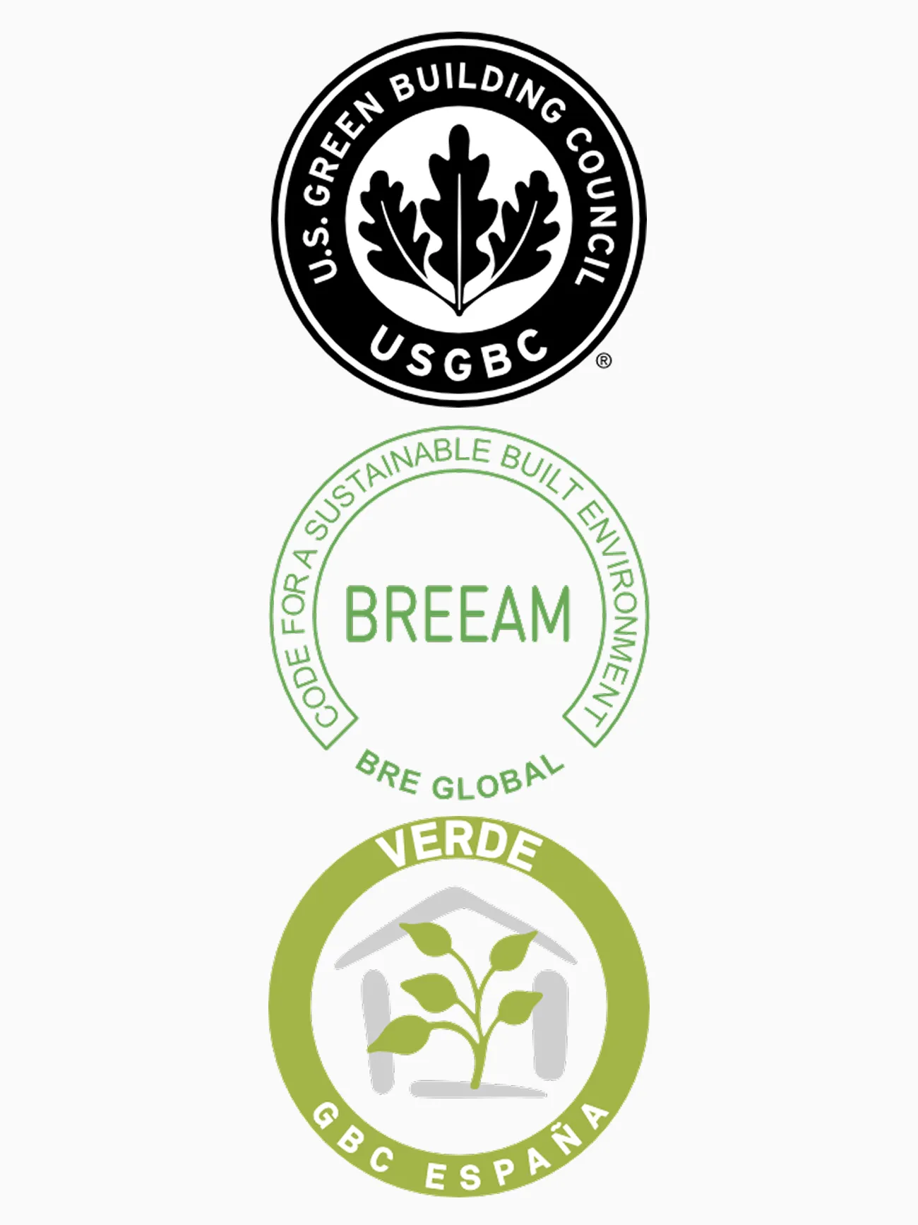logo LEED, BREEAM, VERDE